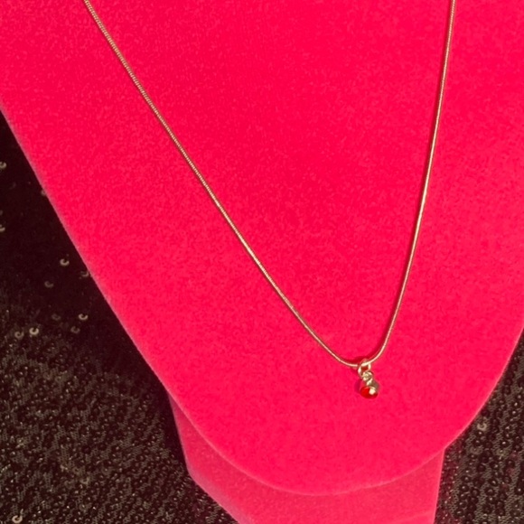 July Ruby Sterling Silver Necklace Birthday Birthstone Month Rhinestone gift Y2K - Picture 16 of 17